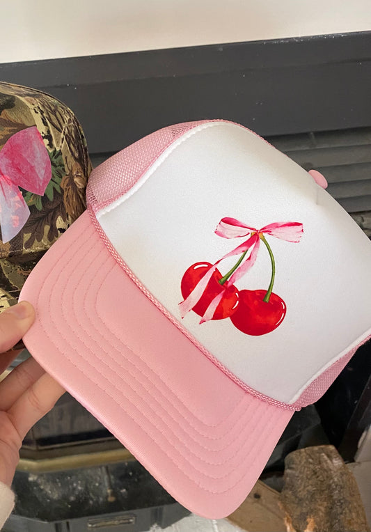 Pink Cherry Trucker Hat