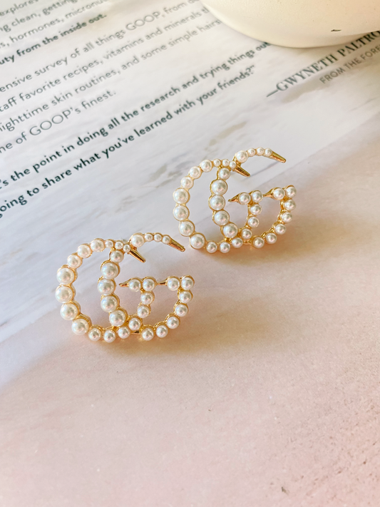 Pearl GG Stud Earrings